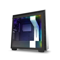 NZXT H710i  ATX Mid Tower PC Gaming Case - Front I/O USB Type-C Port - Quick-Release Tempered Glass Side Panel - Vertical GPU Mount - Integrated RGB Lighting - White/Black  - CA-H710 i-W1